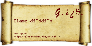 Glasz Ádám névjegykártya