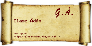 Glasz Ádám névjegykártya